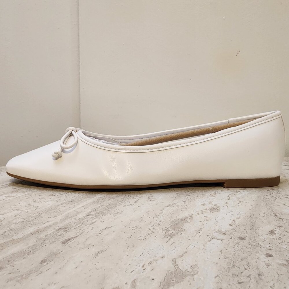 On 34th Naomie Ballet Flats White Smooth 8M - A011 - Picture 4 of 9